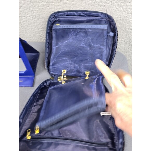 SeneGence Cosmetic Makeup Travel Bag Zipper Case With Mirror Set Faux Crocodile - Picture 5 of 14